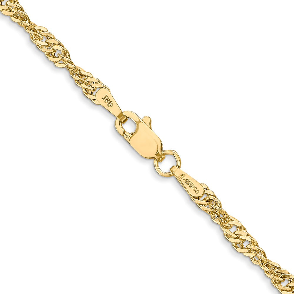 14K 2.75mm Lightweight Singapore with Lobster Clasp Chain