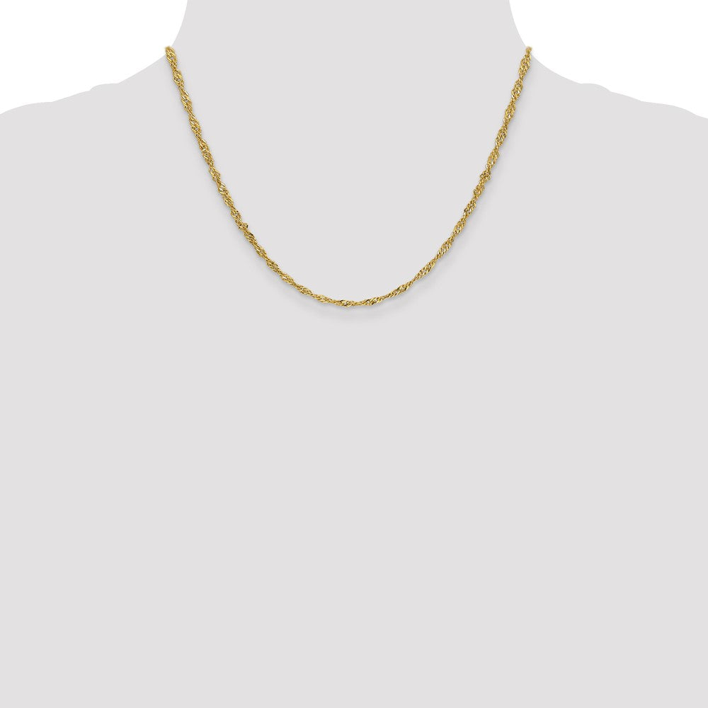 14K 2.75mm Lightweight Singapore with Lobster Clasp Chain