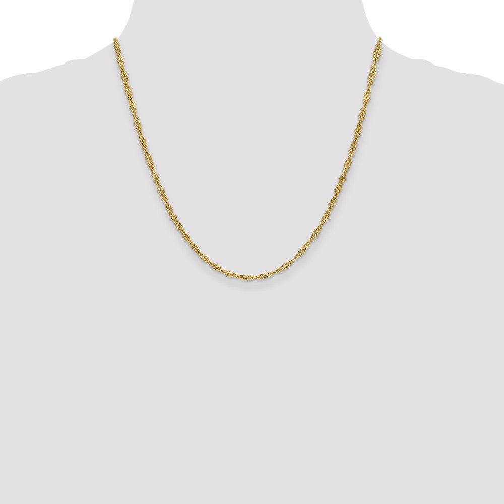 14K 2.75mm Lightweight Singapore with Lobster Clasp Chain