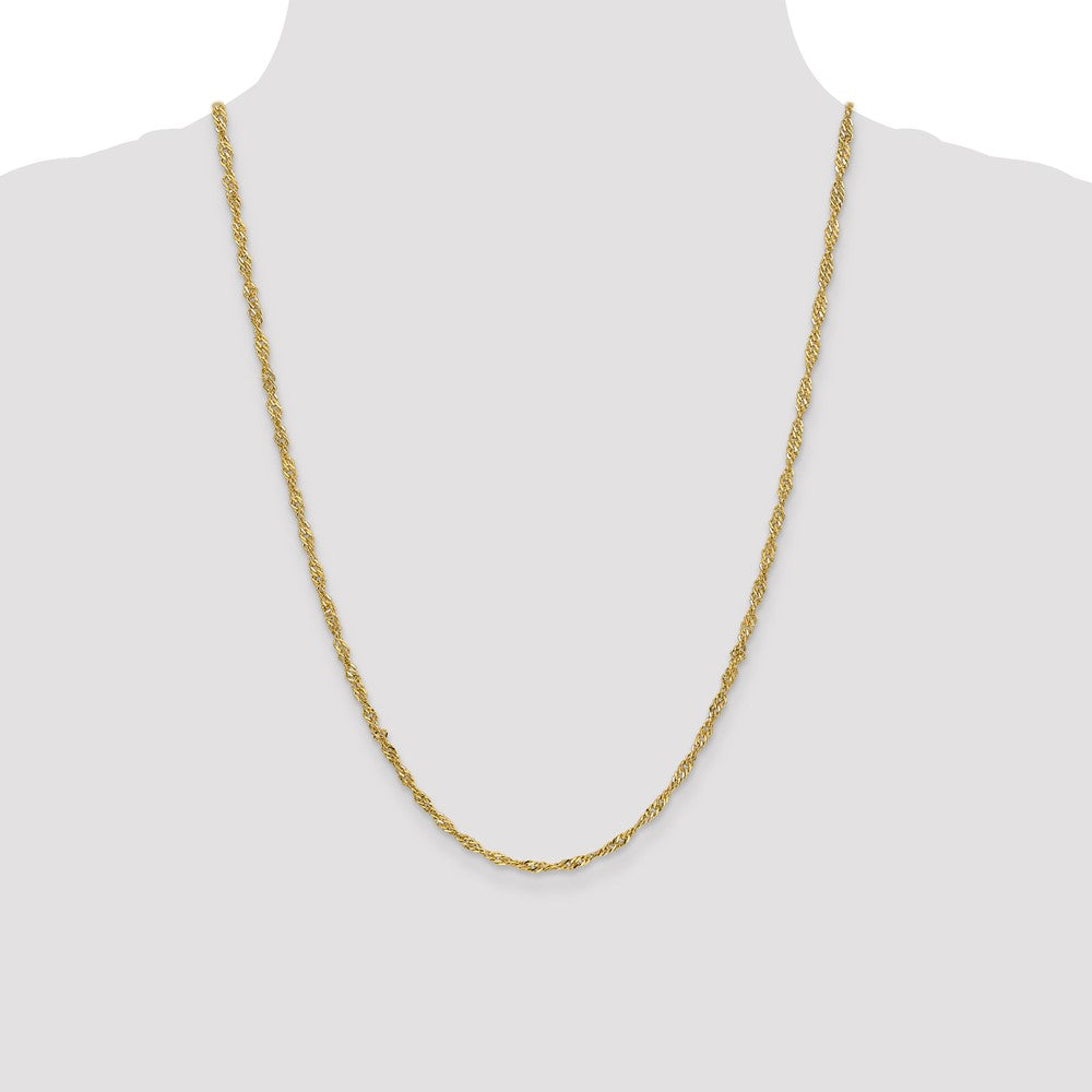 14K 2.75mm Lightweight Singapore with Lobster Clasp Chain