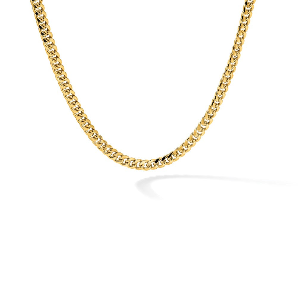 14K 6mm Semi-Solid Miami Cuban with Lobster Clasp Chain