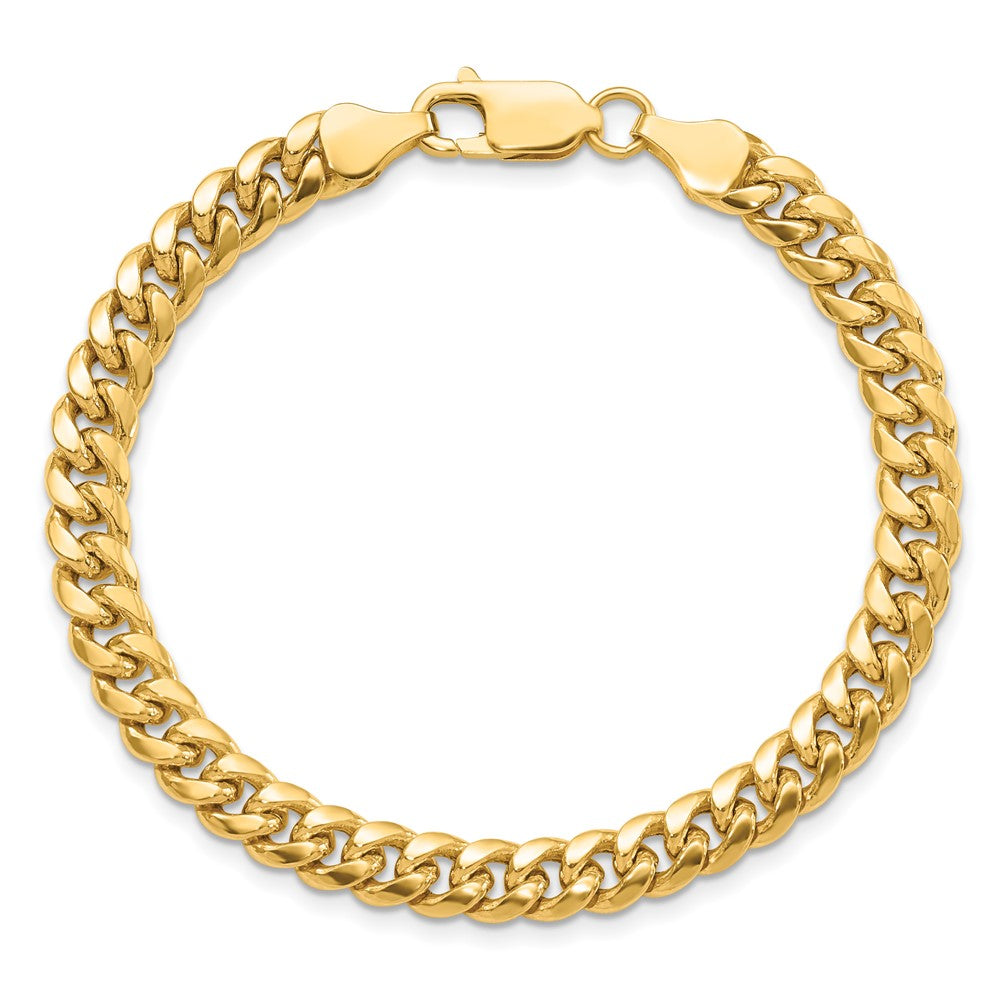 14K 6mm Semi-Solid Miami Cuban with Lobster Clasp Bracelet