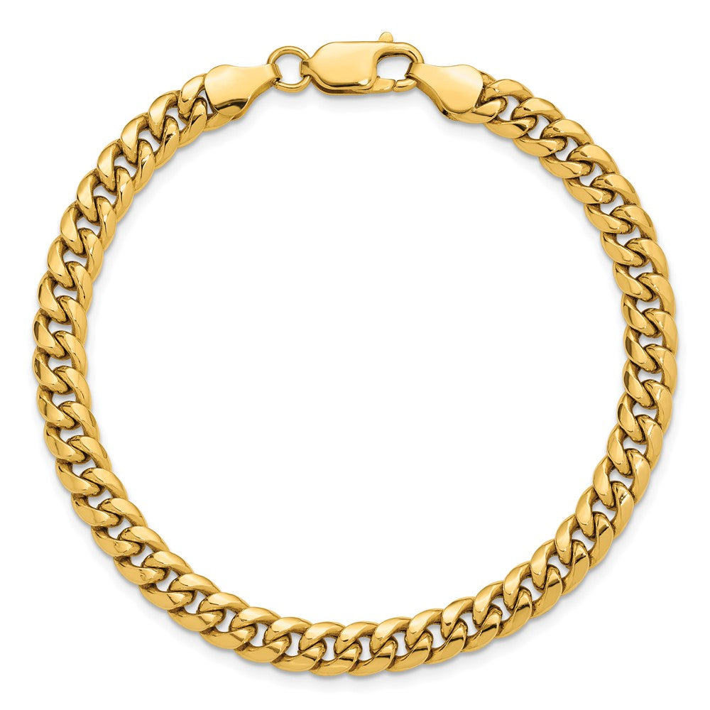 14K 6mm Semi-Solid Miami Cuban with Lobster Clasp Bracelet