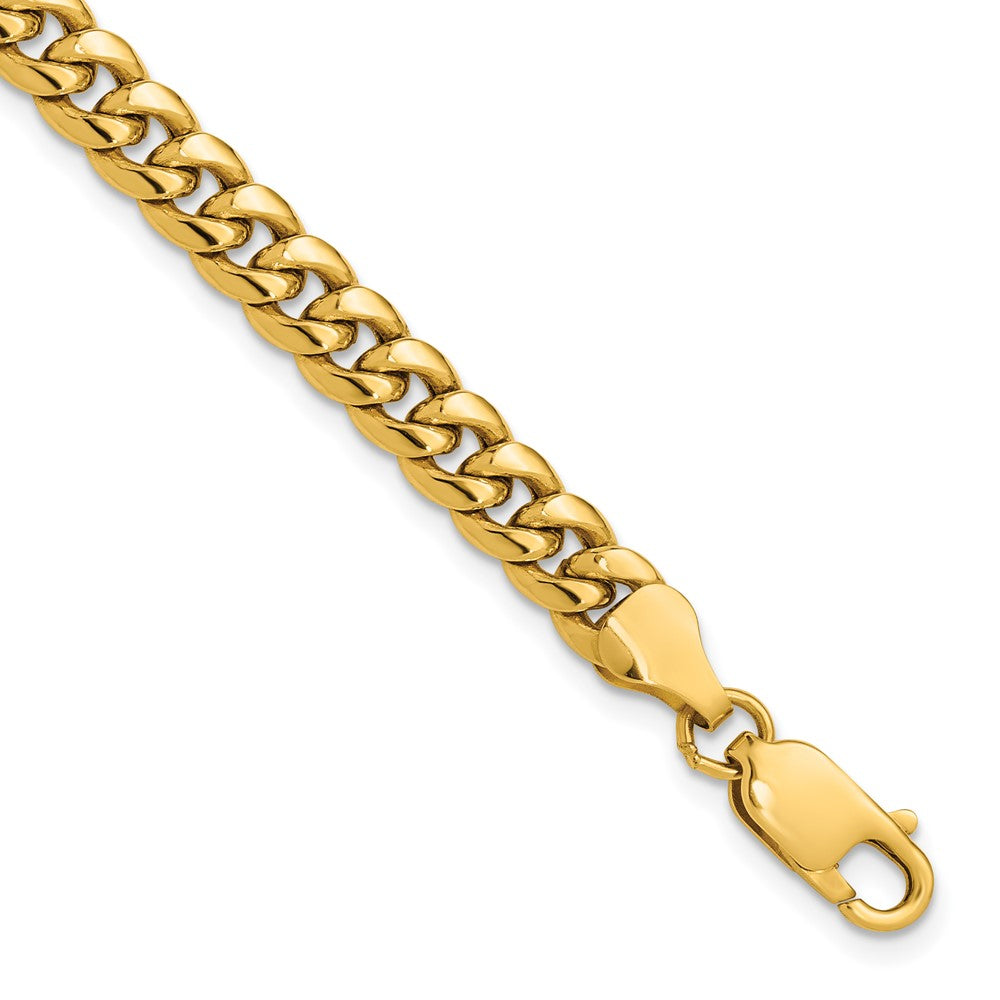 14K 6mm Semi-Solid Miami Cuban with Lobster Clasp Bracelet