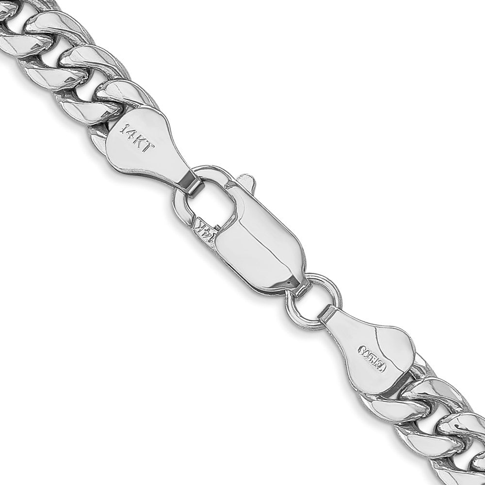 14k White Gold 6mm Semi-Solid Miami Cuban Chain