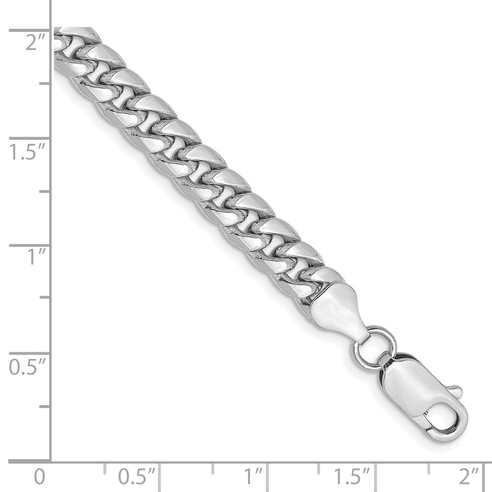14k White Gold 6mm Semi-Solid Miami Cuban Chain