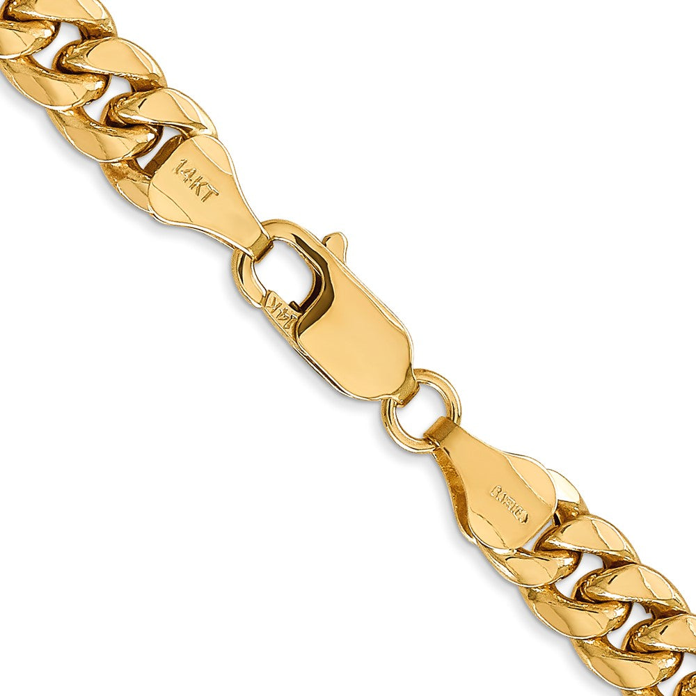 14K 6.75mm Semi-Solid Miami Cuban with Lobster Clasp Chain