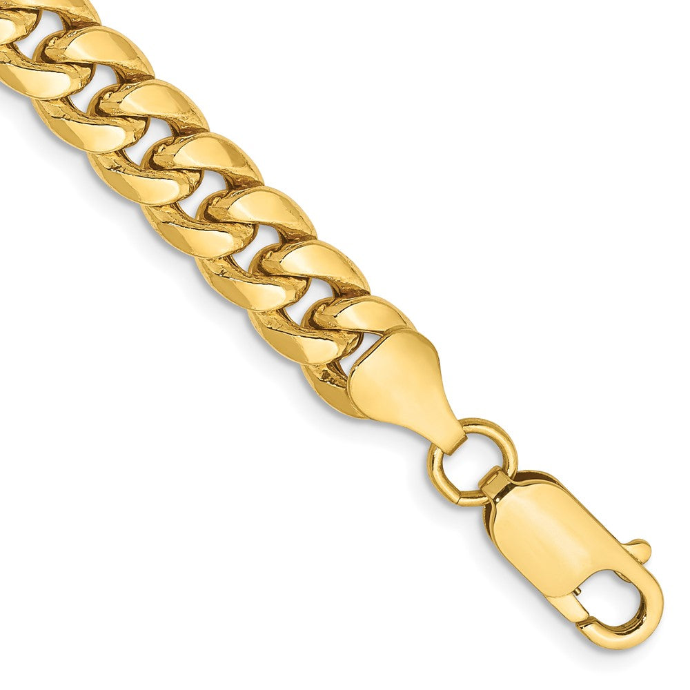 14K 6.75mm Semi-Solid Miami Cuban with Lobster Clasp Chain