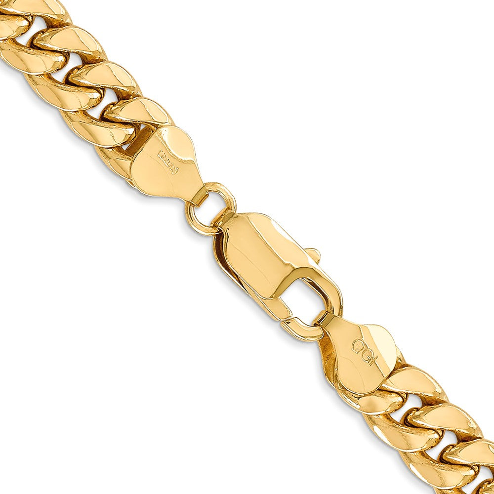 14K 7.3mm Semi-Solid Miami Cuban with Lobster Clasp Chain