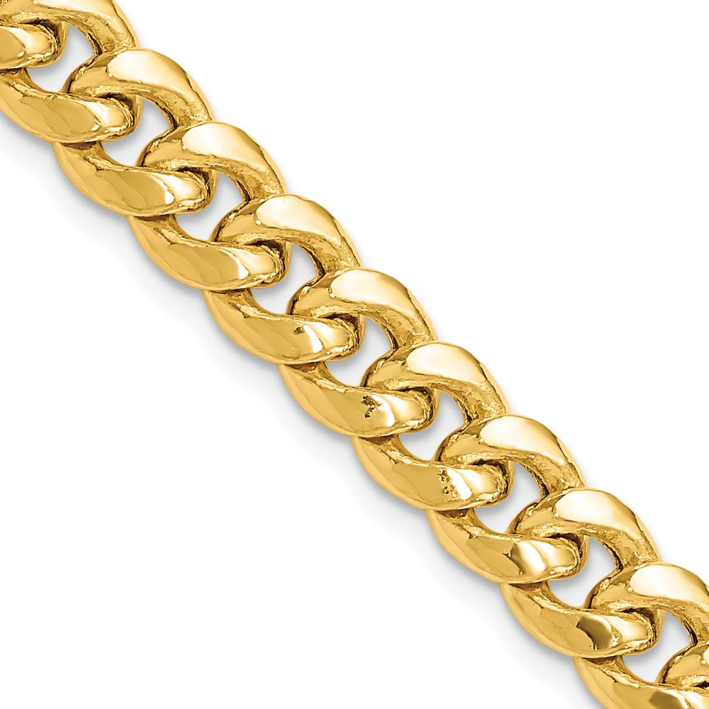 14K 7.3mm Semi-Solid Miami Cuban with Lobster Clasp Bracelet