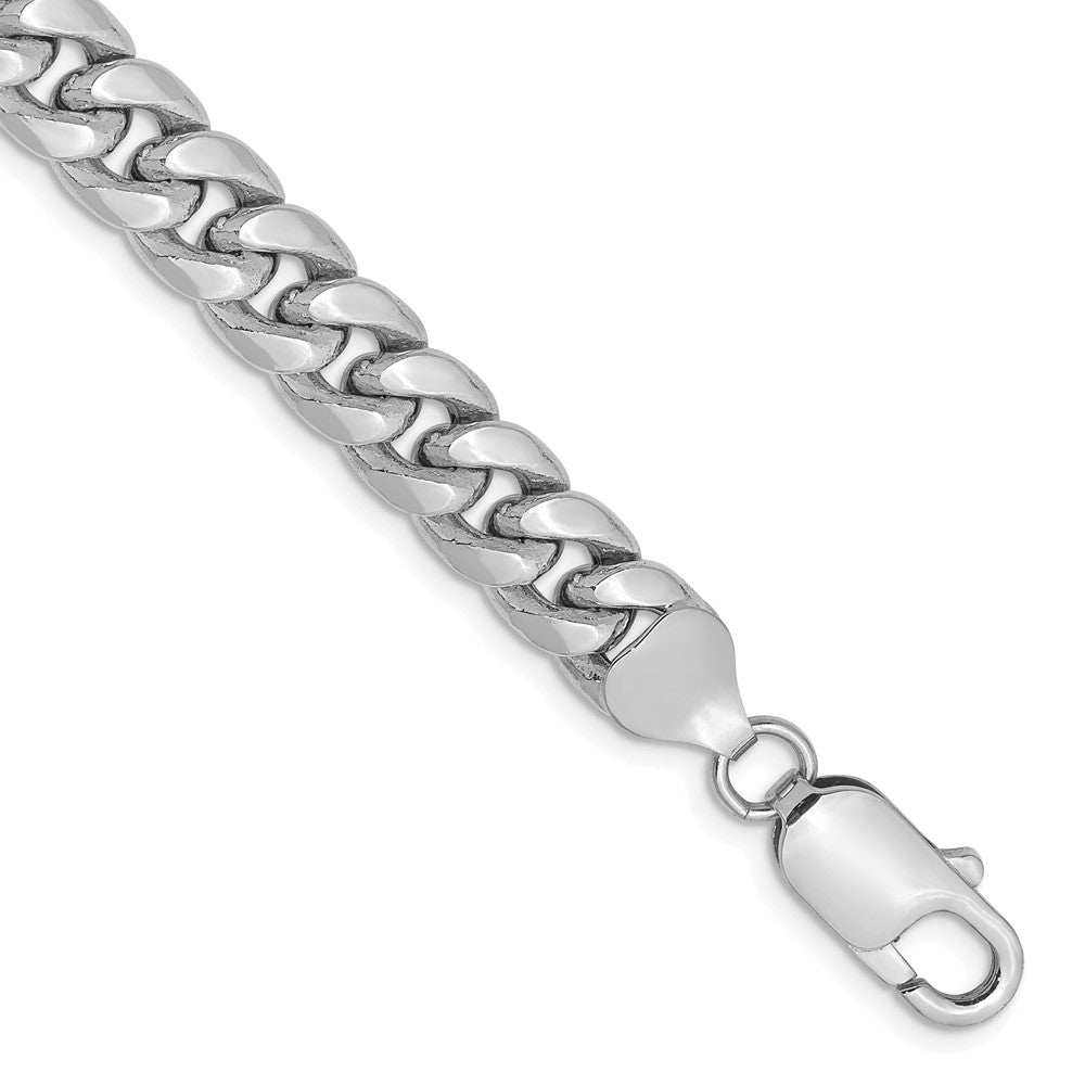 14k White Gold 7.3mm Semi-Solid Miami Cuban Chain