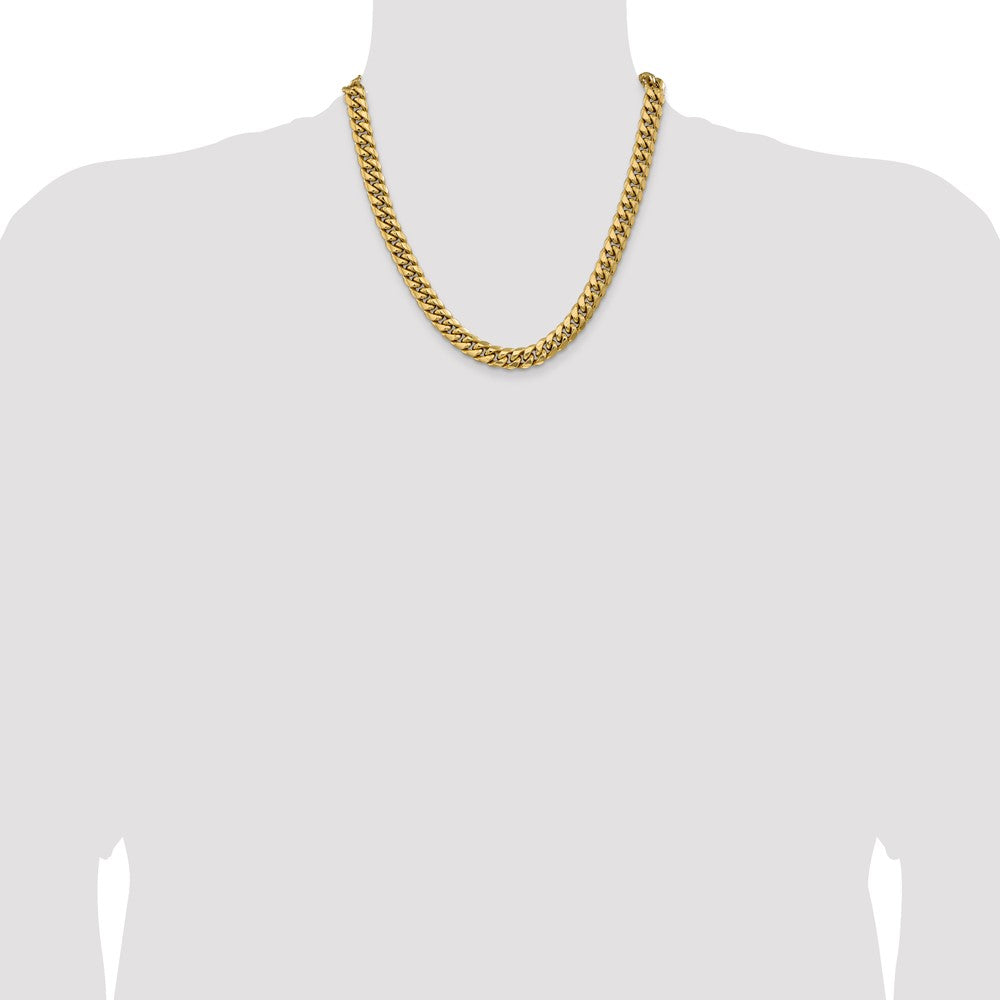 14K 9.3mm Semi-Solid Miami Cuban with Lobster Clasp Chain