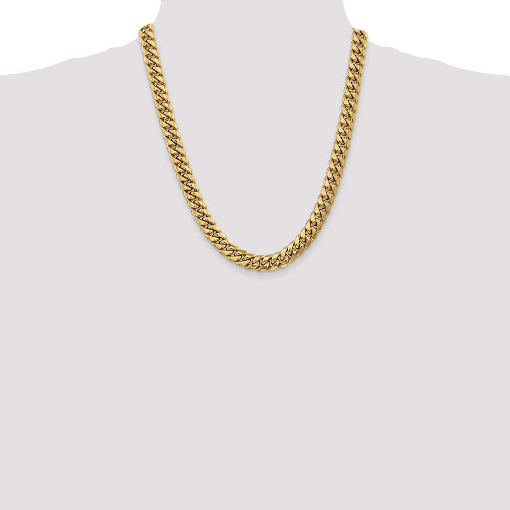 14K 9.3mm Semi-Solid Miami Cuban with Lobster Clasp Chain