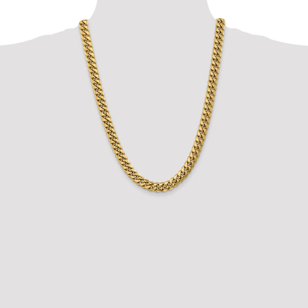 14K 9.3mm Semi-Solid Miami Cuban with Lobster Clasp Chain
