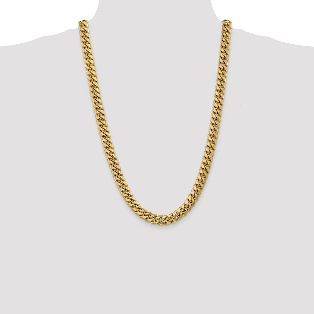 14K 9.3mm Semi-Solid Miami Cuban with Lobster Clasp Chain