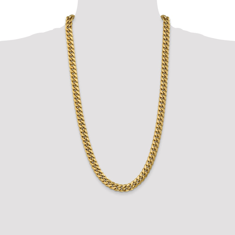 14K 9.3mm Semi-Solid Miami Cuban with Lobster Clasp Chain