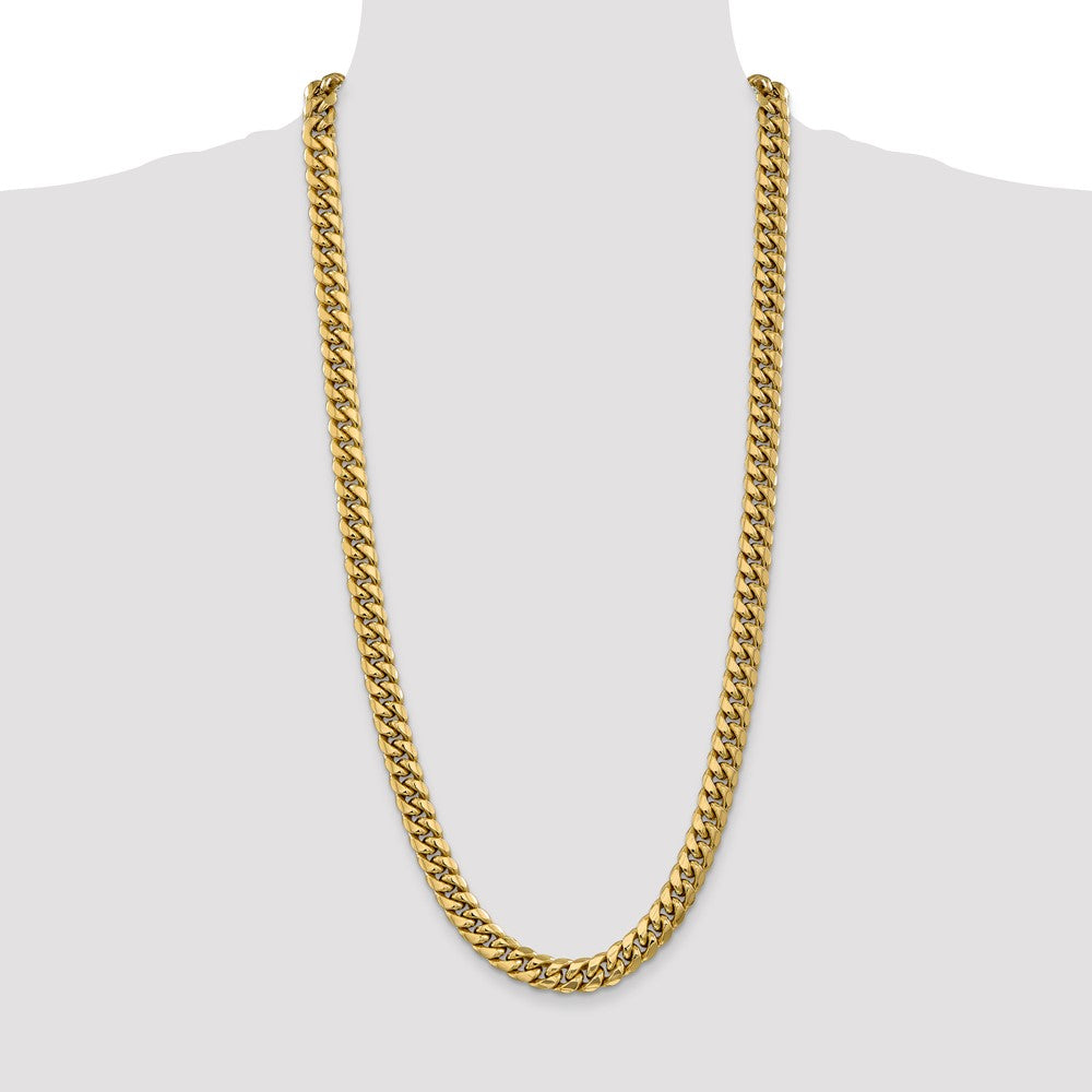 14K 9.3mm Semi-Solid Miami Cuban with Lobster Clasp Chain