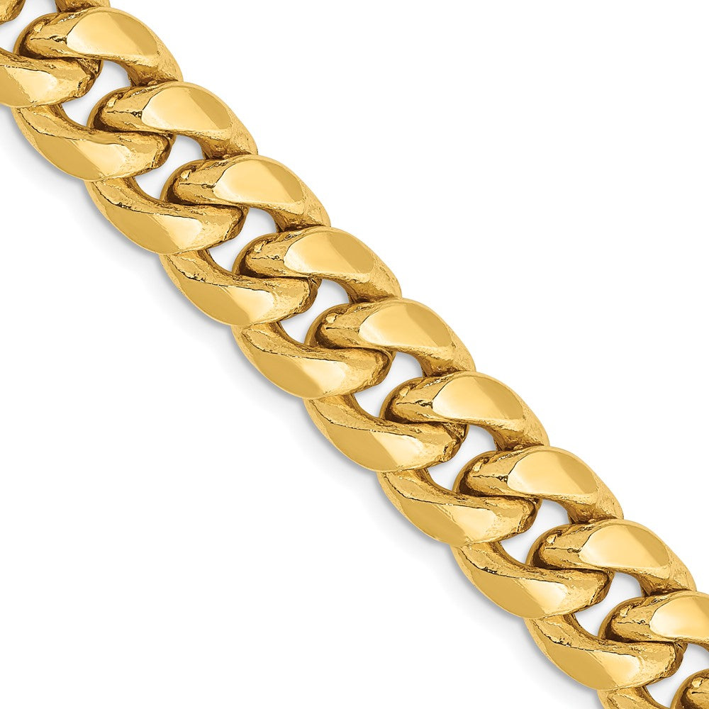 14K 9.3mm Semi-Solid Miami Cuban with Lobster Clasp Chain