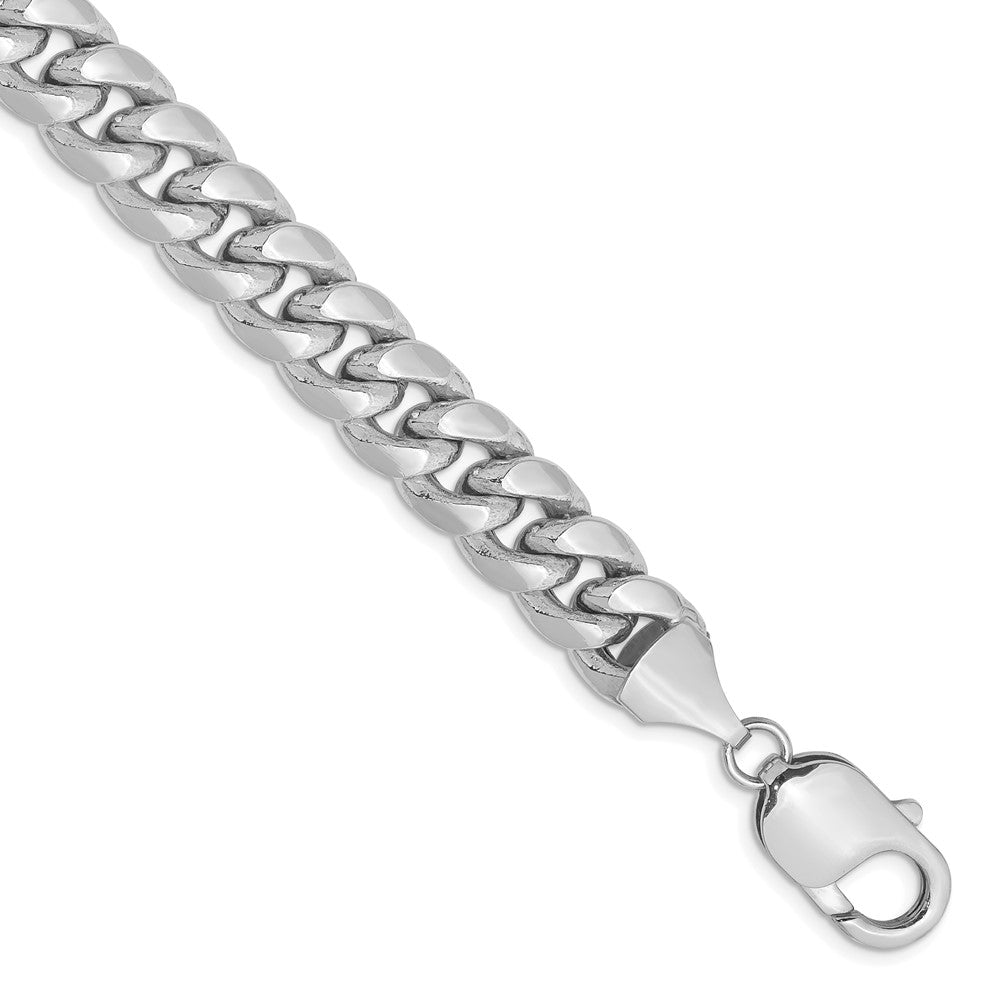 14k White Gold 9.3mm Semi-Solid Miami Cuban Chain