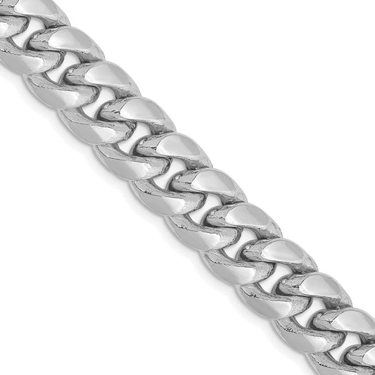 14k White Gold 9.3mm Semi-Solid Miami Cuban Chain