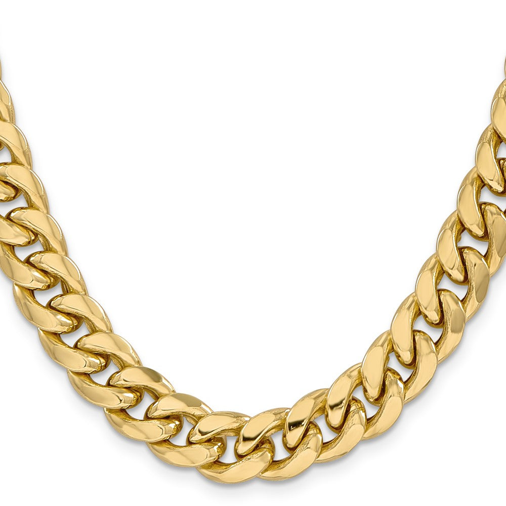 14K 11mm Semi-Solid Miami Cuban with Lobster Clasp Chain