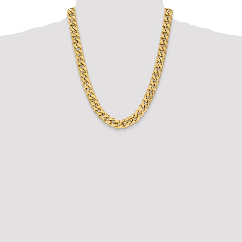 14K 11mm Semi-Solid Miami Cuban with Lobster Clasp Chain