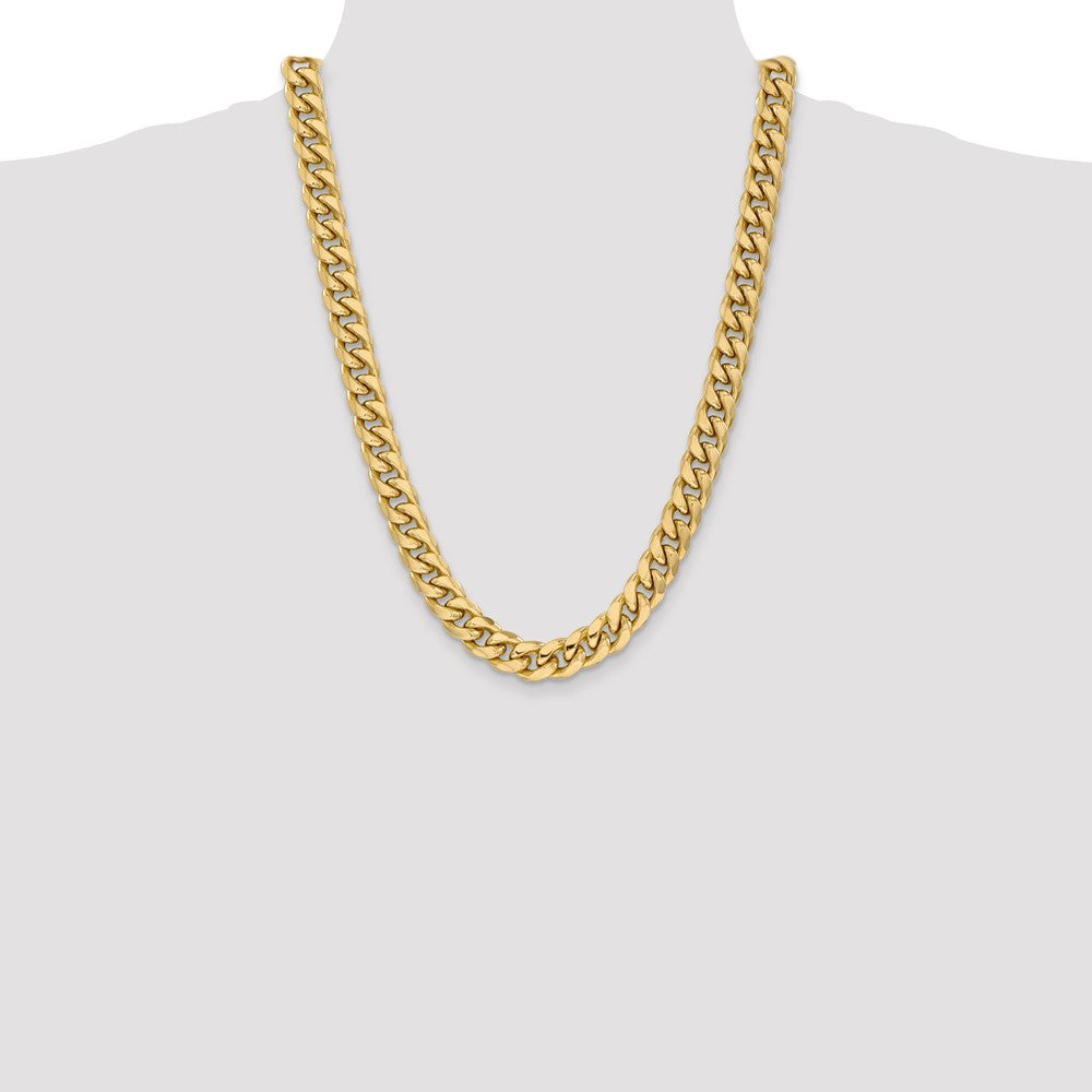 14K 11mm Semi-Solid Miami Cuban with Lobster Clasp Chain
