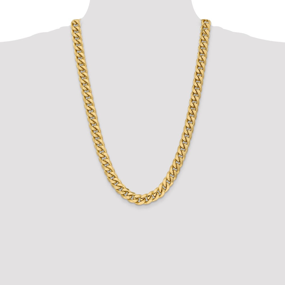 14K 11mm Semi-Solid Miami Cuban with Lobster Clasp Chain