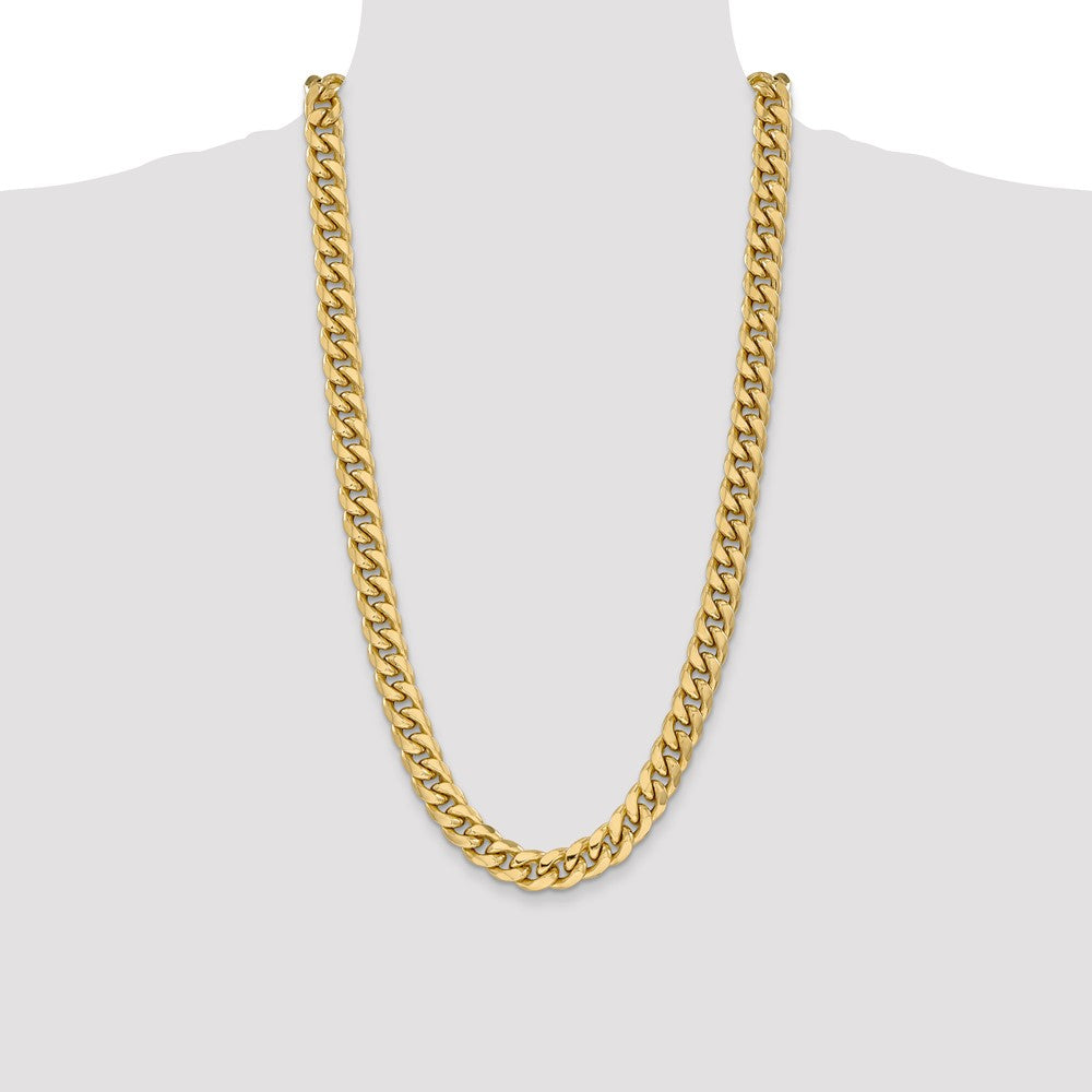 14K 11mm Semi-Solid Miami Cuban with Lobster Clasp Chain