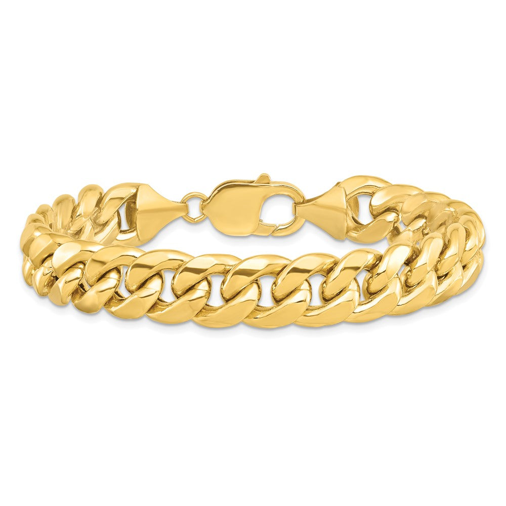 14K 11mm Semi-Solid Miami Cuban with Lobster Clasp Chain