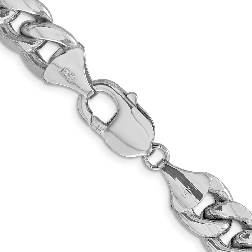 14k White Gold 11mm Semi-Solid Miami Cuban Chain