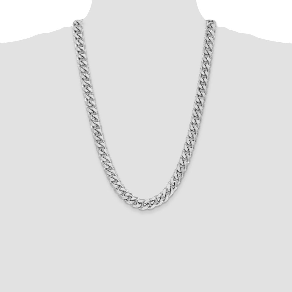 14k White Gold 11mm Semi-Solid Miami Cuban Chain