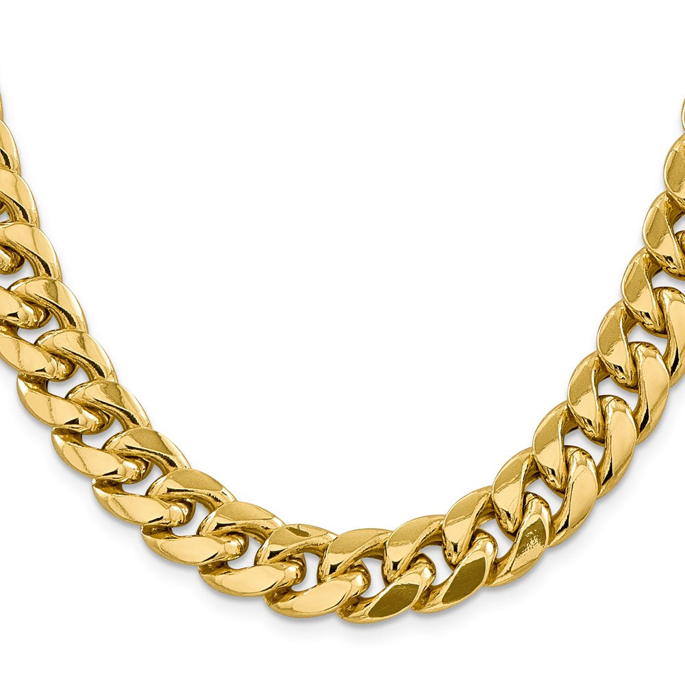14K 13.2mm Semi-Solid Miami Cuban with Lobster Clasp Chain