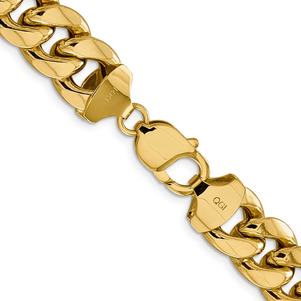 14K 13.2mm Semi-Solid Miami Cuban with Lobster Clasp Chain