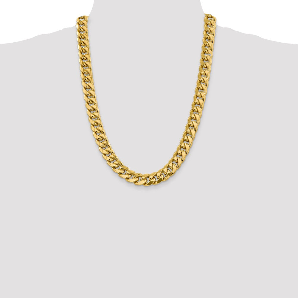 14K 13.2mm Semi-Solid Miami Cuban with Lobster Clasp Chain
