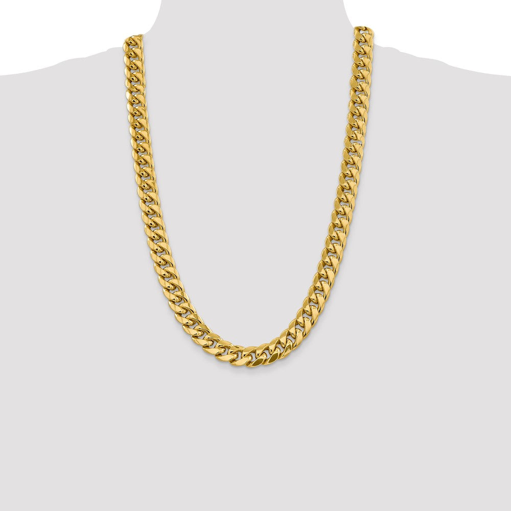 14K 13.2mm Semi-Solid Miami Cuban with Lobster Clasp Chain