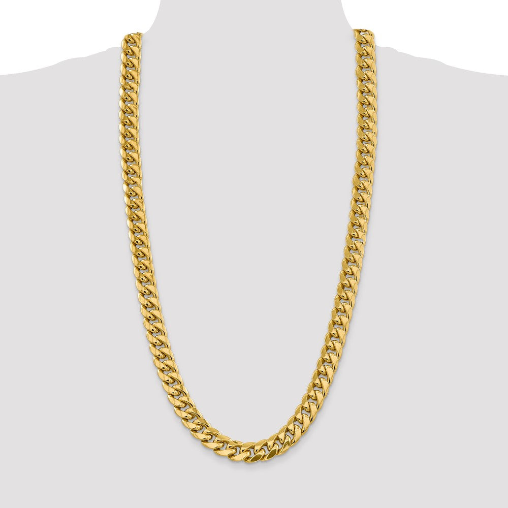 14K 13.2mm Semi-Solid Miami Cuban with Lobster Clasp Chain