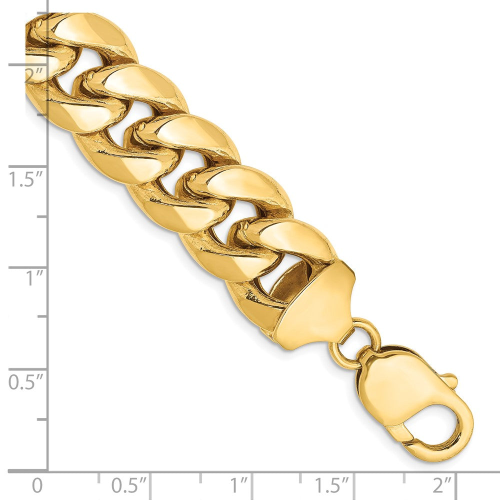 14K 13.2mm Semi-Solid Miami Cuban with Lobster Clasp Bracelet