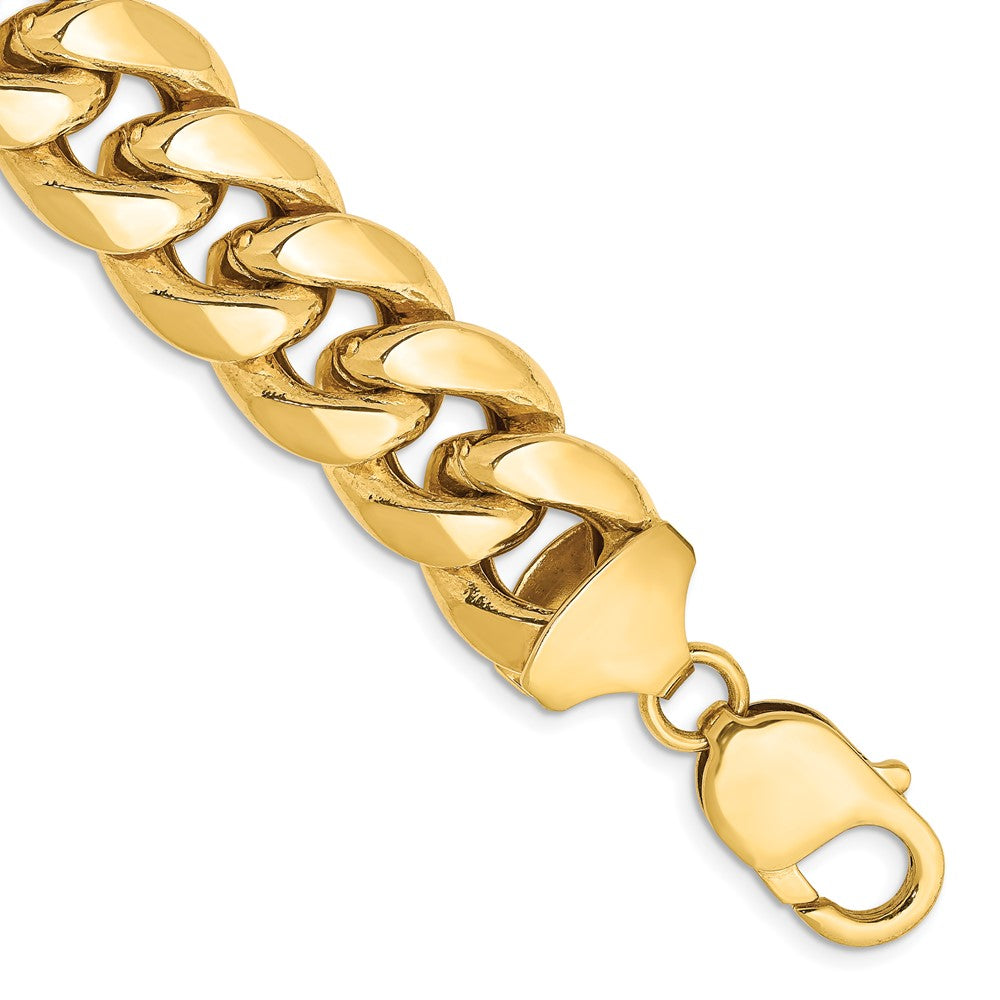 14K 13.2mm Semi-Solid Miami Cuban with Lobster Clasp Bracelet
