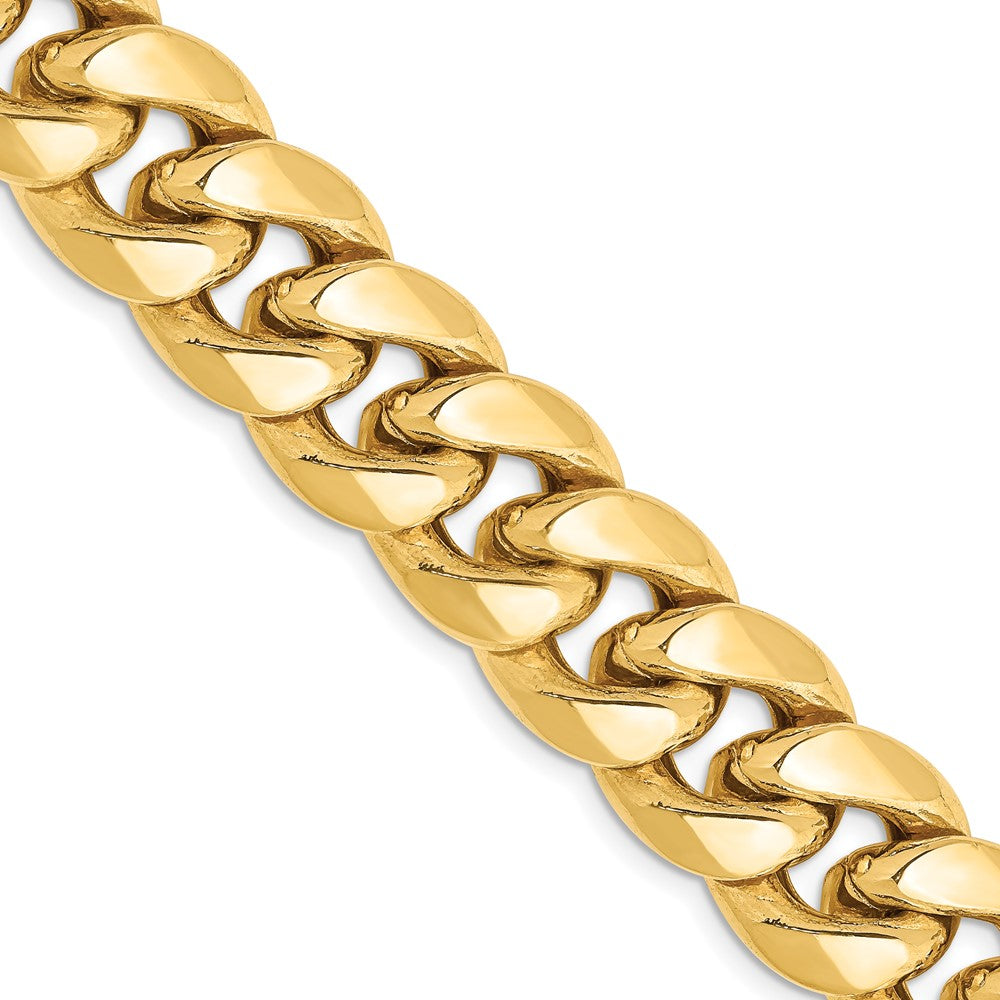 14K 13.2mm Semi-Solid Miami Cuban with Lobster Clasp Chain