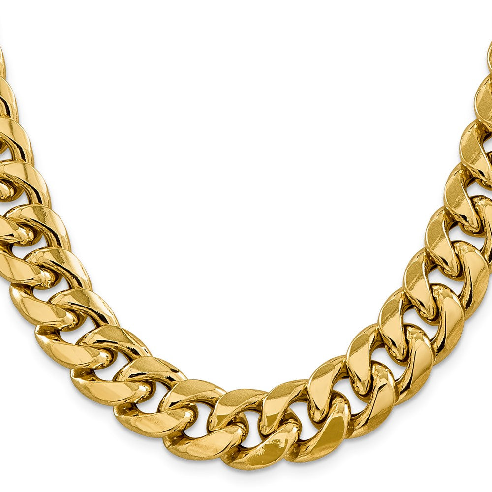 14K 15mm Semi-Solid Miami Cuban with Lobster Clasp Chain