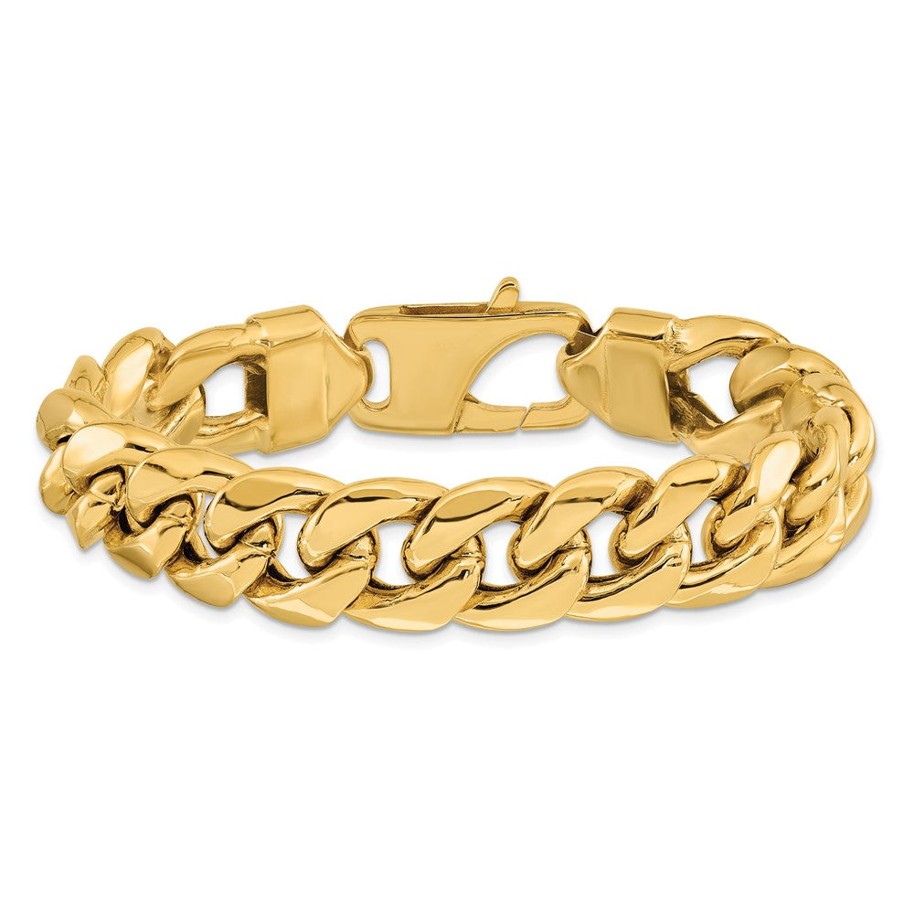 14K 15mm Semi-Solid Miami Cuban with Lobster Clasp Chain