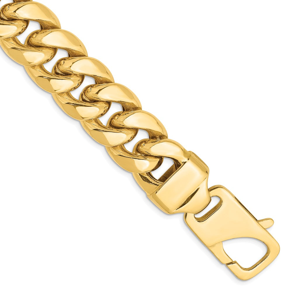 14K 15mm Semi-Solid Miami Cuban with Lobster Clasp Chain