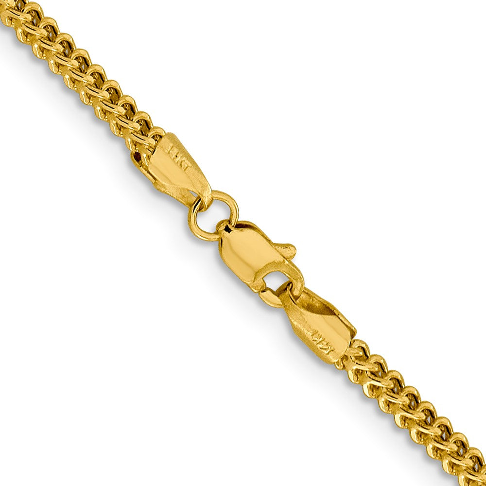 14K 2.2mm Semi-Solid Franco with Lobster Clasp Chain