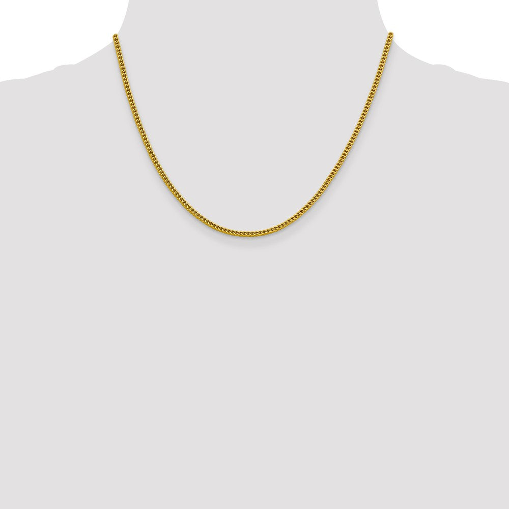 14K 2.2mm Semi-Solid Franco with Lobster Clasp Chain