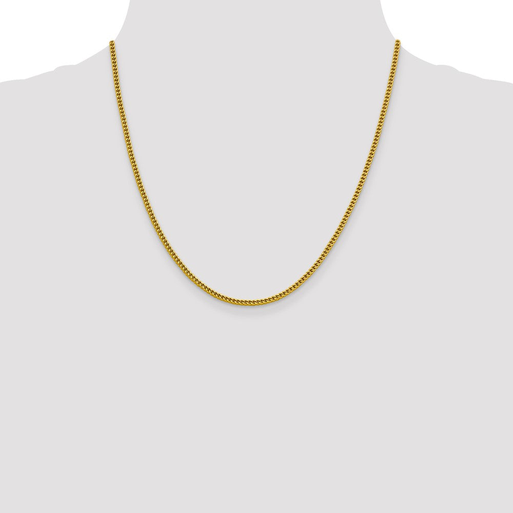14K 2.2mm Semi-Solid Franco with Lobster Clasp Chain