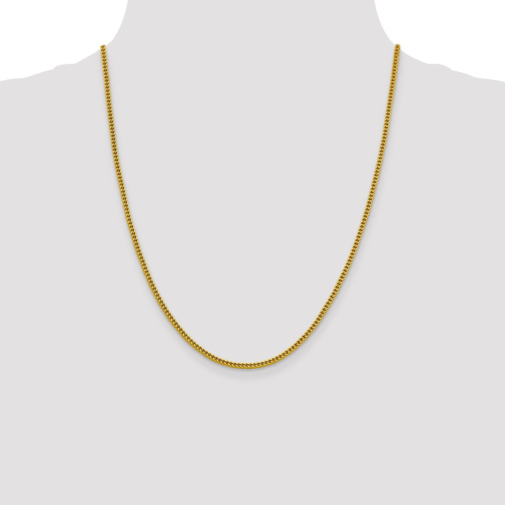 14K 2.2mm Semi-Solid Franco with Lobster Clasp Chain