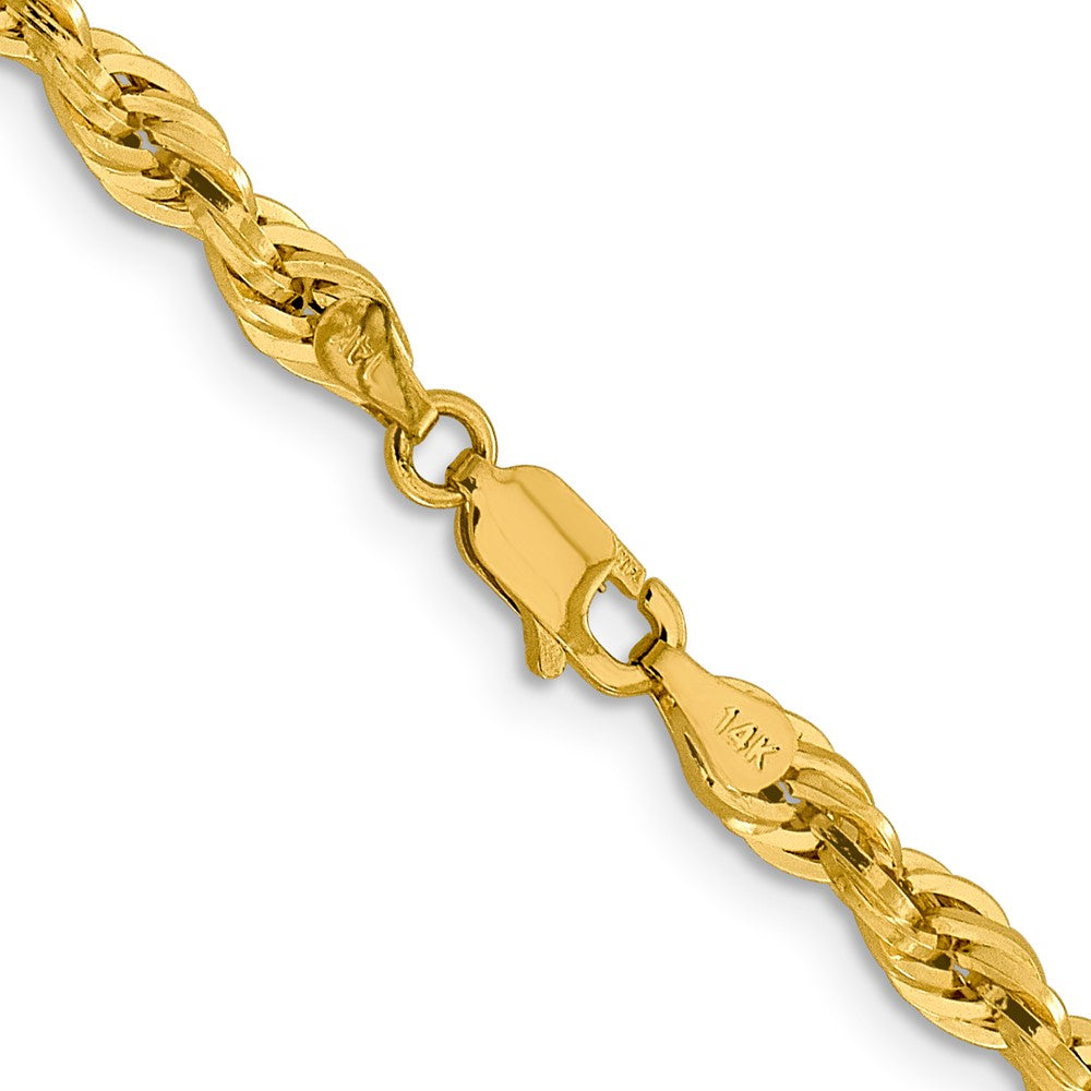 14K 4.25mm Semi Solid Rope with Lobster Clasp Chain
