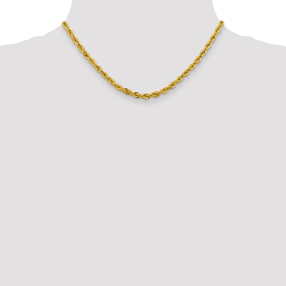 14K 4.25mm Semi Solid Rope with Lobster Clasp Chain