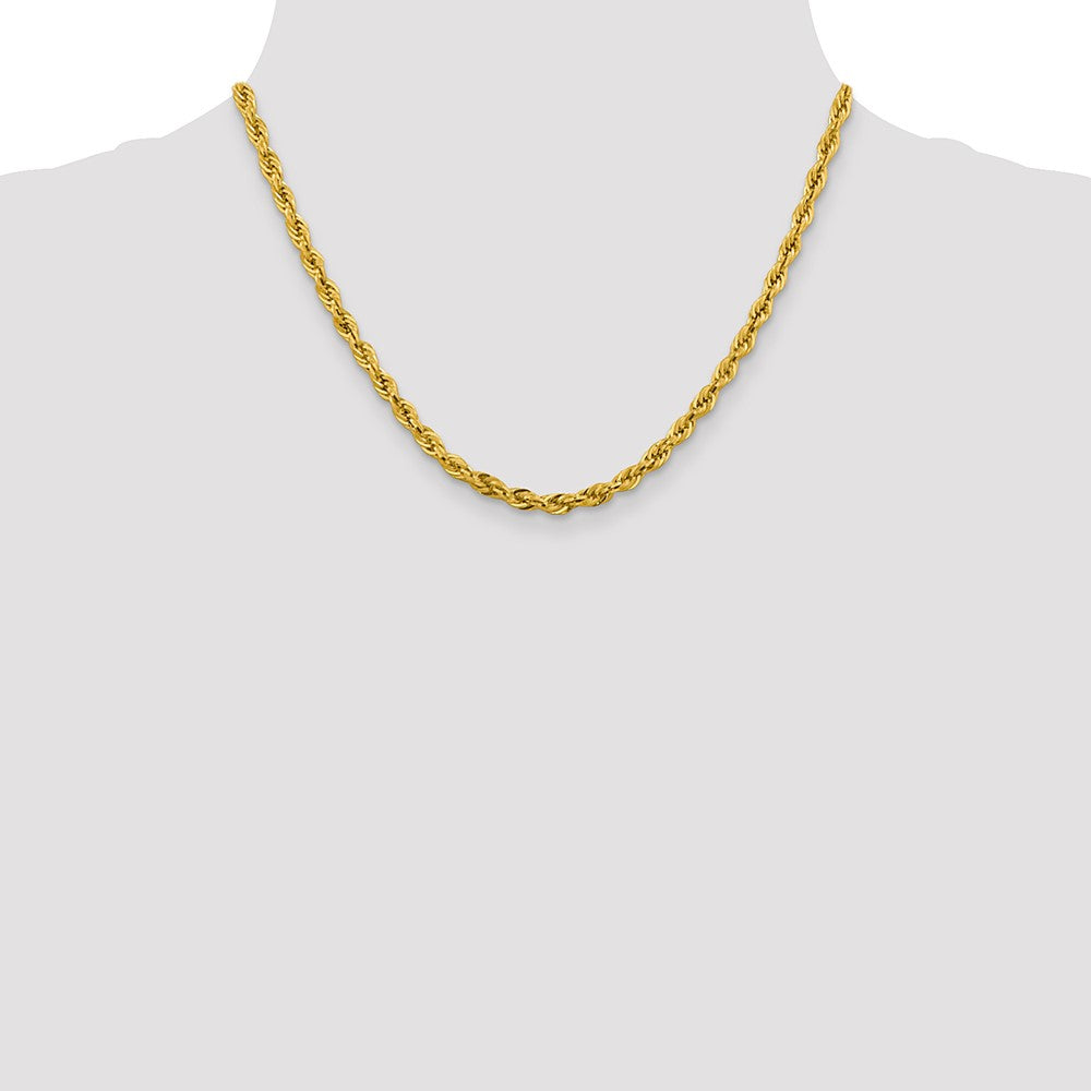 14K 4.25mm Semi Solid Rope with Lobster Clasp Chain